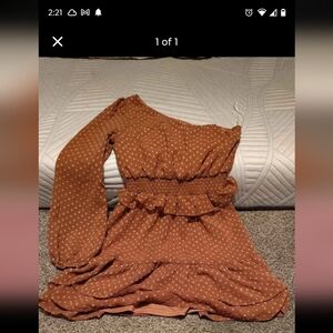 Altar'd State One Shoulder Dress in Brown